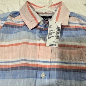 NWT Boys Striped Short Sleeve Button Down Shirt